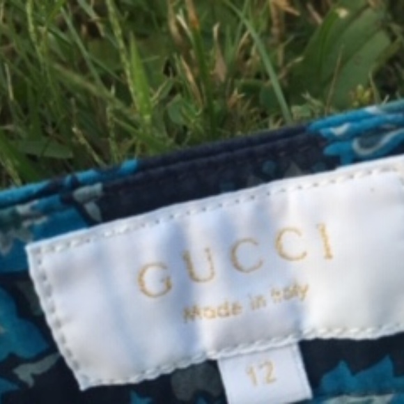 Gucci boys navy and blue paisley short size 12 - Picture 2 of 6